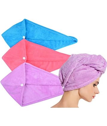 Sakshi Set of 4 Absorbent Microfiber Towel for Hair Drying/Hair Towel Wrap for Women (Pack of 4, Multi Color, Free Size)