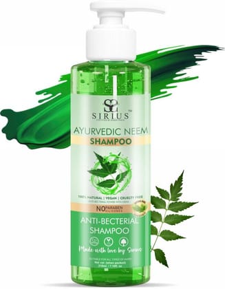 RKG SIRIUS KHADI ANTIBACTERIAL NEEM SHAMPOO - GENTLE CLEANSING FOR HEALTHY, STRONG HAIR  (210 ML)