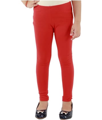 Kids Cave Pack of 1 Girls Cotton Blend Leggings ( Red )