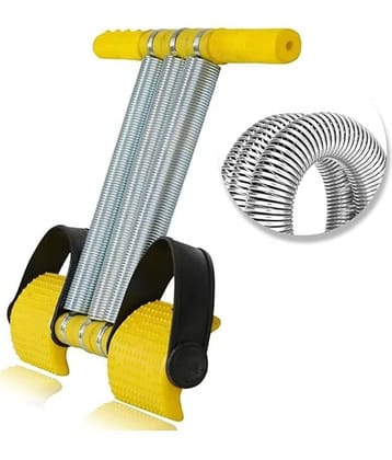 Shopeleven Tummy Trimmer For Men and Women Double Stainless Steel Spring Heavy Duty Home Gym Workout Fitness Equipment, Pack of 1 (Yellow)