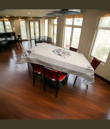 mopak decor Embroidered Polyester 6 Seater Rectangle Table Cover ( 137 x 91 ) cm Pack of 1 Brown