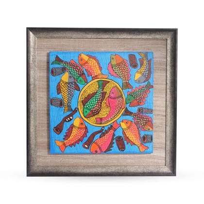 Tisser Madhubani Wall frame fabric-Ghicha (Tussar) Silk