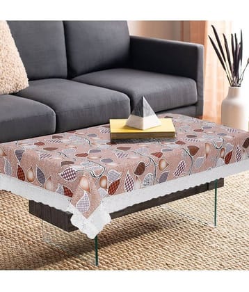 Printed PVC 4 Seater Rectangle Table Cover ( 152 x 92 ) cm Pack of 1 Beige