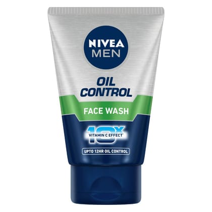NIVEA MEN Oil Control Face Wash 50 g | With Magnolia Bark Extracts for 12 Hr Oil Control in Summer | 10 X Vitamin C Effect for Radiant Skin | For Oily Skin