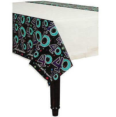 PLASTIC TABLECOVER 40TH BIRTHDAY - 54" X 102" - Party and Festive Needs | Buy online on ZillyBuy