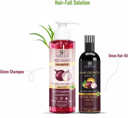 RKG SIRIUS KHADI ONION SHAMPOO AND ONION OIL | HAIR GROWTH & CONTROL HAIR FALL COMBO  (310 ML)