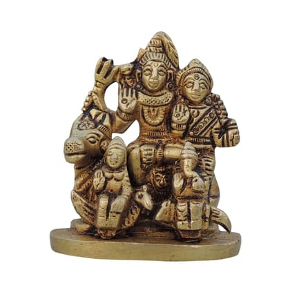 Brass Shiv Parivar Murti - Spiritual Decorative Brass Idol, Height : 2.5 Inch (BSMAS1045 C)