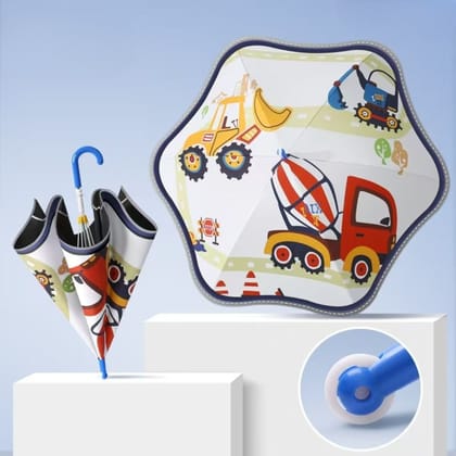 Premium Quality Cute Printed Umbrella For Kids (Construction)
