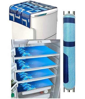 Exopick PVC Multicolor 3 Fridge Mats+1 Fridge Handle Cover + 1 Fridge Top Cover (Size - 36 X 24 In)