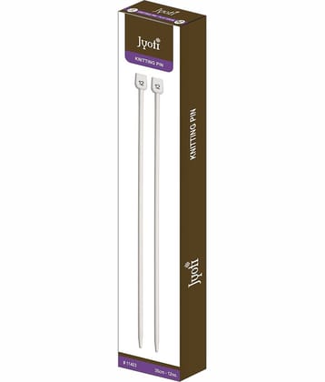 Jyoti Knitting Pin - Aluminium (5 Pairs of Flat Knob of 14 Inches / 35cm of Size 12), Crafting Weaving Pins, Round Blunt Yarn Needles, Used for Sweaters, Scarves, and Woolen Fabrics - Pack of 5 Pairs