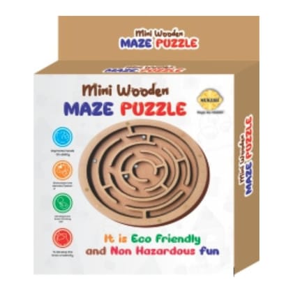 MUKESH Mini Wooden Labyrinth Maze Ball Puzzle Brain Teaser Board Game for Kids and Adults