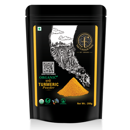The Flavour Trail - Organic Turmeric Powder/ Haldi Powder- Pack of 2, 200gms Each| Organically Farmed | Pesticide-Free "