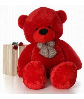 KIDS WONDERS 3 FEET Teddy Bear / high Quality / Neck brow / Cute and Soft Teddy Bear (RED)