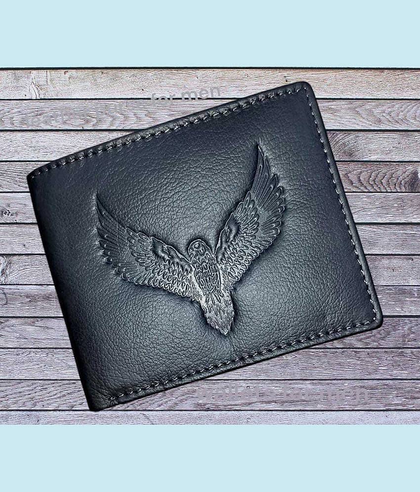 WILDNAPA 100% Leather Solid Men's Regular Wallet With 8 Slots For Card ( Black , Pack of 1 )