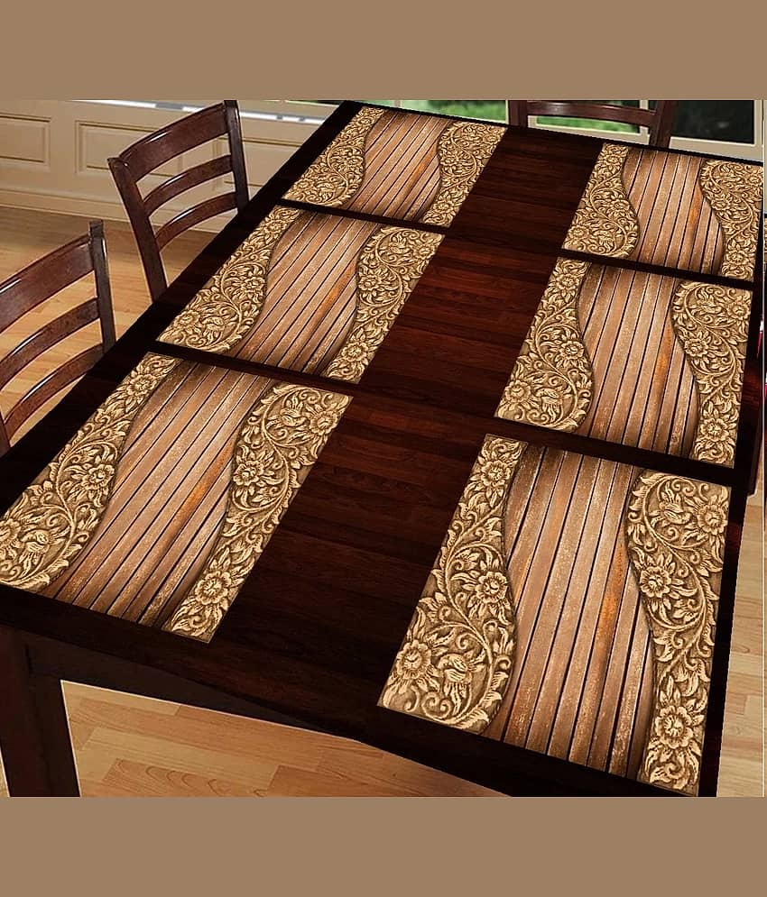 CreadCraft PVC Solid Rectangle Table Mats ( 40 cm x 30 cm ) Pack of 1 - Multi