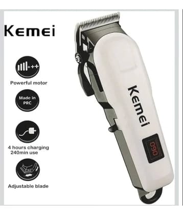 wagari KM-809A White Cordless,Corded Beard Trimmer With 240 minutes Runtime