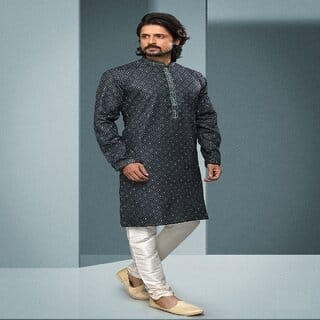 Raivat Ethnic Teal Green Colour Cotton Digital Print Kurta Pajama 1591