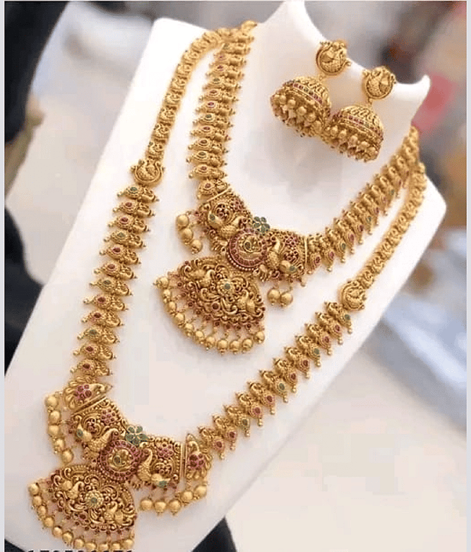 KEYMAX Golden Alloy Necklace Set ( Pack of 1 )