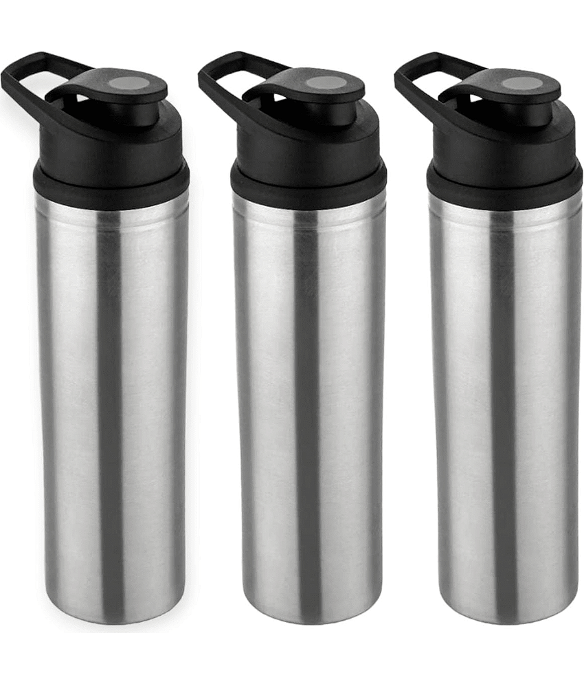 ATROCK Stainless Steel Water Bottle Set Silver Water Bottle 900 mL ( Set of 3 )
