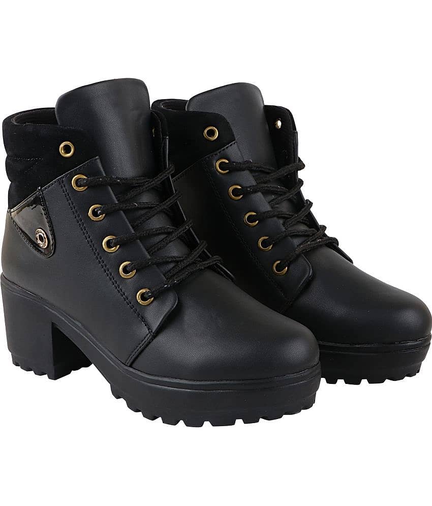 Shoetopia Black Knee Length Casual Boots