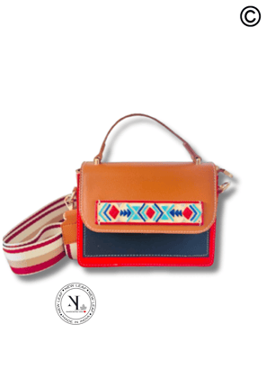 The Rustic Chic Mini Colour Block Handcrafted Hand Bag/Sling