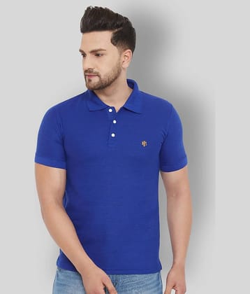 The Million Club Pack of 1 Polyester Regular Fit Solid Half Sleeves Men's Polo T Shirt ( Blue )