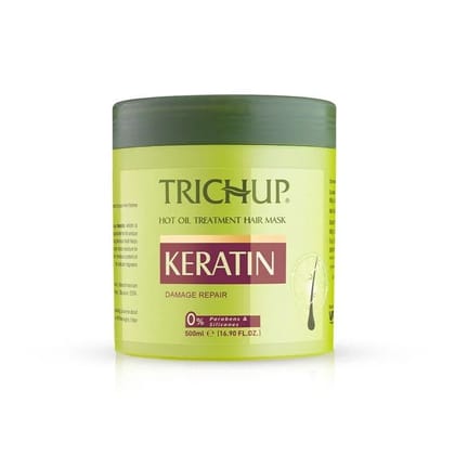 Trichup Keratin Hot Oil Treatment Hair Mask 500ml – Repair Damaged Hair, Strengthen Strands & Deeply Nourish Hair