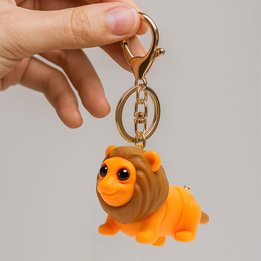 Vinglits Wild Beasts 3D Printed Keychains – Articulated Animal Toys, Pocket-Friendly Keyrings, Stress Relief Desk Toys for Kids & Adults, Collectible Accessories (Leo - The Lion)