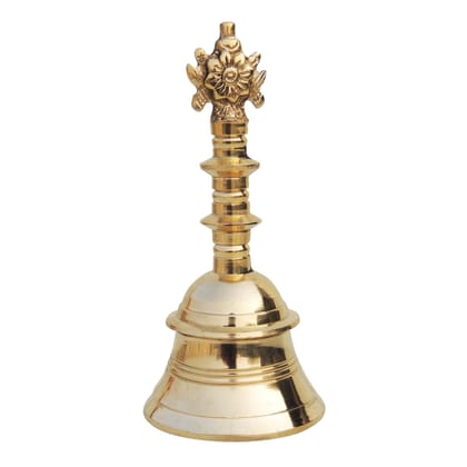 Brass Pooja Hand Bell, Shank Chakra Ghanti, Height : 6.5 Inch (FMAS682 D)