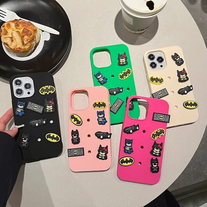 3D DIY Batman Black iPhone Silicone Rubber Case-iPhone 14 Pro Max