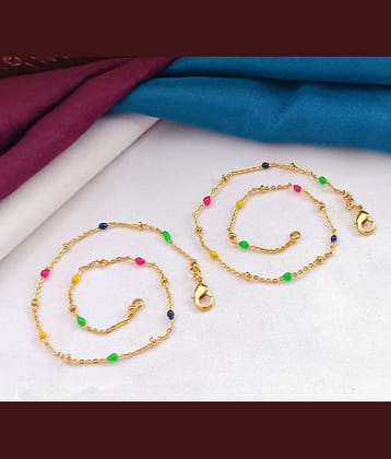 Shivay Fashion Gold Anklets ( Pack of 1 )