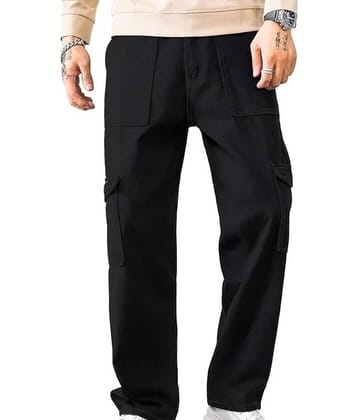 WOOMNY Clean Look Men's Jeans - Black ( Pack of 1 )