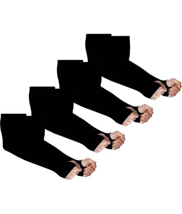 Bentag - Black Solid Riding Sleeves ( Set of 4 )