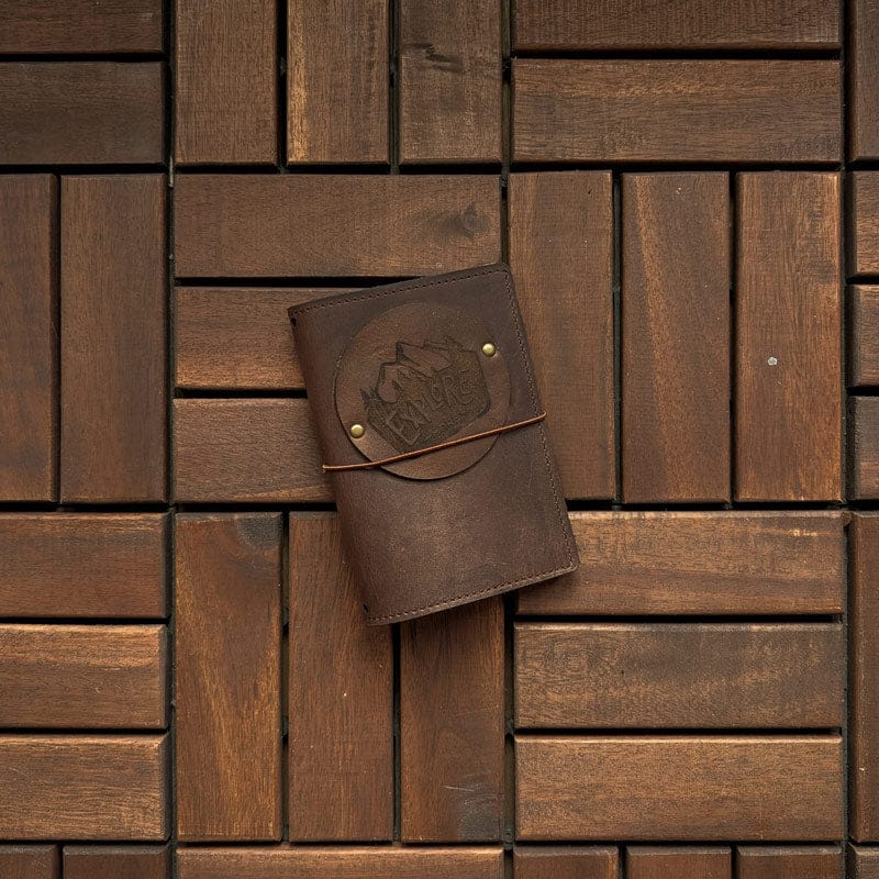 RS // Rustic Brown & Camo Suede w/ Explore Charm TN Journal Cover - Passport
