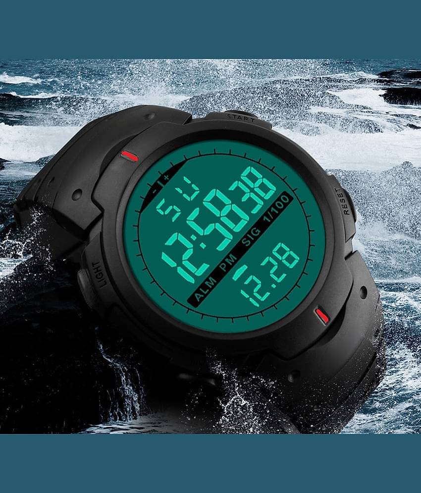 Renaissance Traders - Black PU Digital Men's Watch