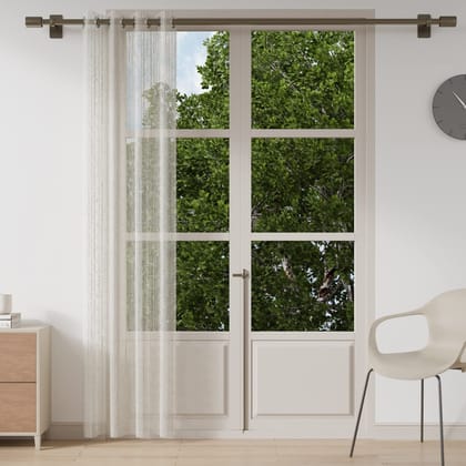 DDECOR - 100% PolyesterStripes And Checks PatternDoor 7 Ft|135 CM X 225 CM| - Beige