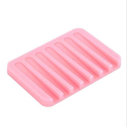 Nidy Self Draining Silicone Drying Mat Silicone Soap Dish Soap Holder Soap Tray Cute Soap Dish Bathroom Toilet Plate Draining Drying Mat Soap Dish Holder Tray (11.5 x 8.5 x 1.5 cm