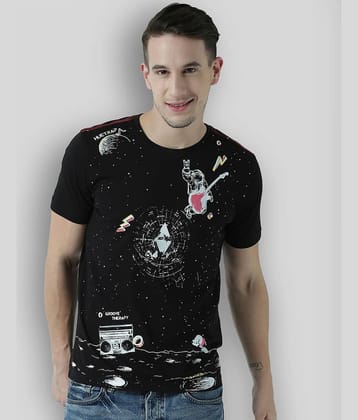 Huetrap Pack of 1 Cotton Regular Fit Men's T-Shirt ( Black )