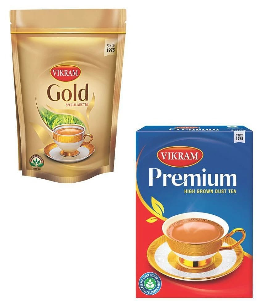 Vikram Gold Mix Special Tea 1000 Gm Assam Tea Powder  +Premium Dust 250 gm Pack of 2