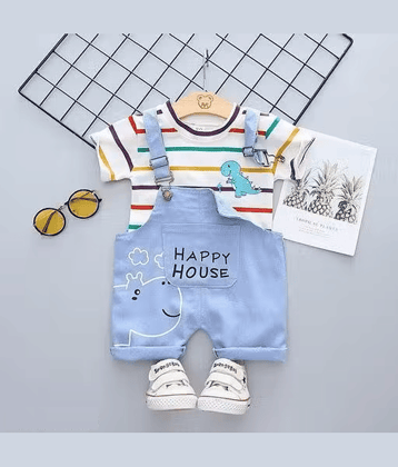 VELION Pack of 1 Baby Boys Denim T-Shirt & Dungarees Set ( Multi )