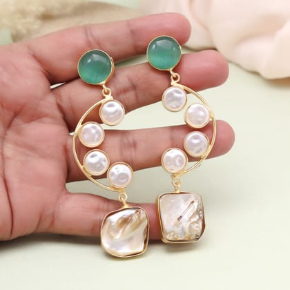 Serene Pista Green Color Amrapali Earrings-Earring Length: 9.00 CM x Width: 2.00 CM / Green / Brass With Good Quality Gold Plated