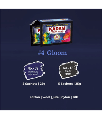 Kadam Fabric Dye Colour, Gloom, 2 Shades Multicolor Pack (5 Pouches Each)