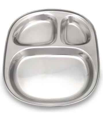 Dynore 1 Pcs Stainless Steel Silver Partition Plate