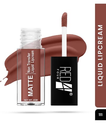 RED 4 Brown Matte Long Lasting Liquid Lipstick ( Pack of 1 )