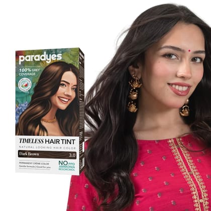 Paradyes Mini Dark Brown Timeless Hair Tint, Permanent Crme Hair Color for Hair & Beard, Complete Grey Coverage, Formula Free from PPD, Ammonia, & Resorcinol, 3.0 Dark Brown, 60 GRAM Paradyes Mini Dark Brown Timeless Hair Tint, Permanent Crme Hair Color 