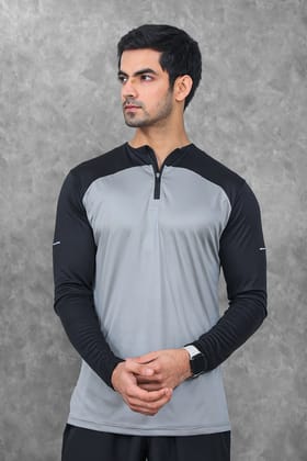 Active Two-Tone 1/4 zip - Grey/Black-M