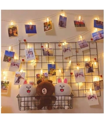 MIRADH 10 Photo Clip Plug Powered String Lights Yellow