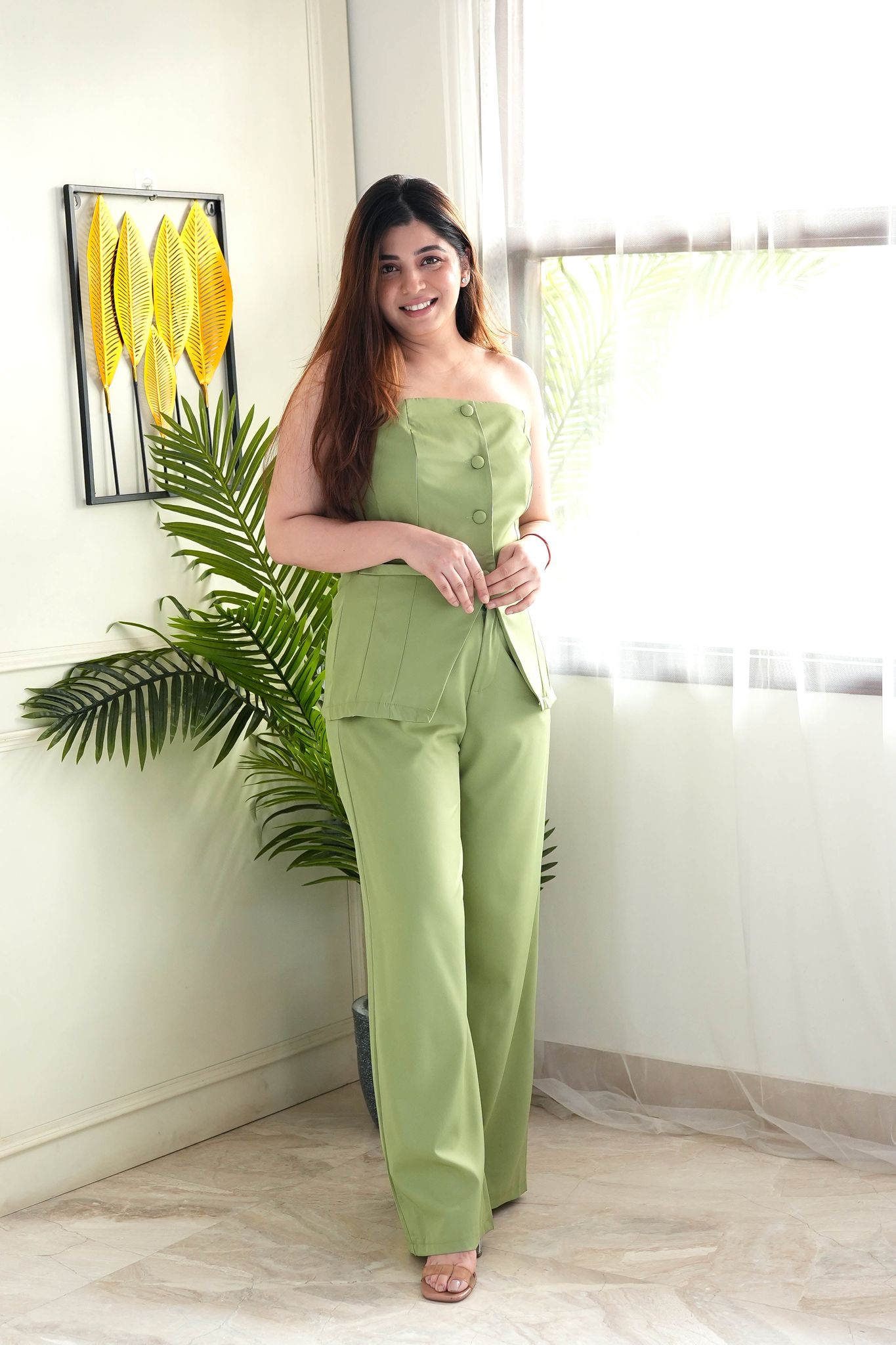 Hanel Green Tube Co ord Set-S-M