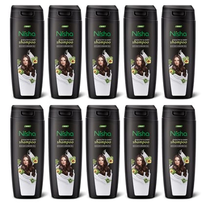 Nisha Healthy & Shiny Shampoo for Women Men 75ml Pack of 10, Avocado & Brahmi Shampoo for Strong Beautiful Hair