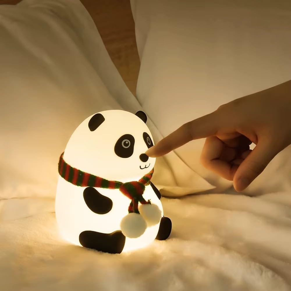 Adorable Panda LED Night Light - Color Changing Silicone Lamp